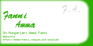 fanni amma business card